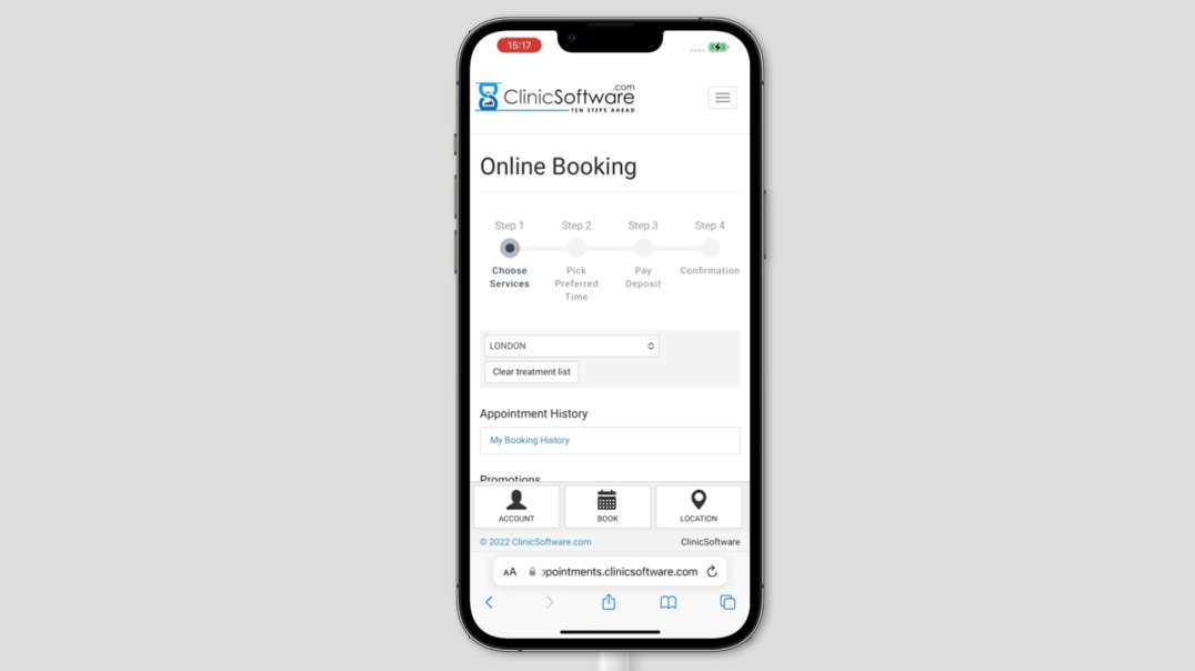 Online Booking Mobile - Old Layout